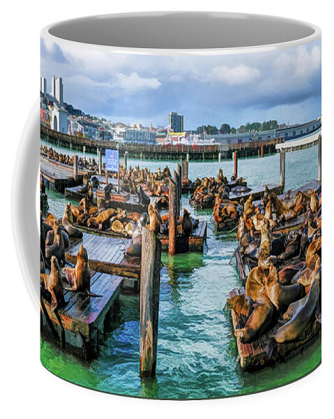 San Francisco Coffee Mug featuring the painting San Francisco Pier 39 by Christopher Arndt