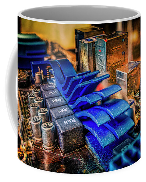 Electronics Coffee Mug featuring the photograph Sandstorm on the Motherboard by Micah Offman