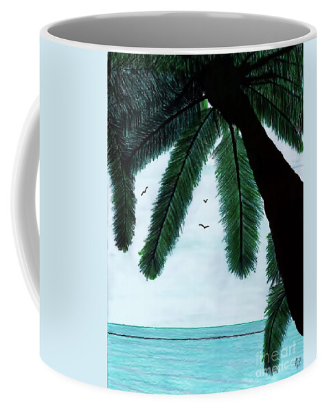 Beach Coffee Mug featuring the drawing Sanibel - Beach - Vacation by D Hackett