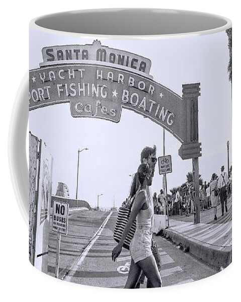 California Coffee Mug featuring the photograph Santa Monica Pier by Lenore Locken