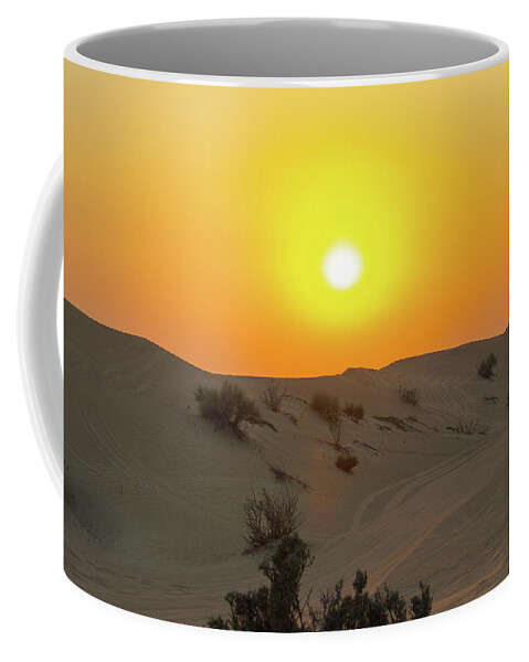 Sand Dunes Sunset Saudi Coffee Mug featuring the photograph Saudi Desert Sunset by Rocco Silvestri