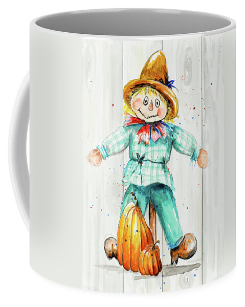 Scarecrow Coffee Mug featuring the painting Scarecrow by Patricia Pinto