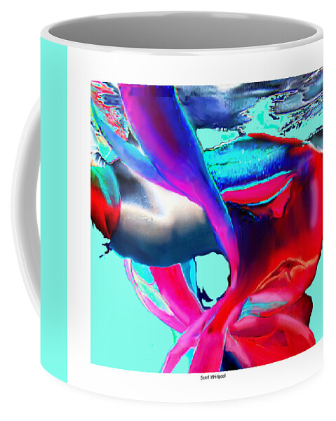 Underwater Coffee Mug featuring the digital art Scarf Whirlpool by Leo Malboeuf