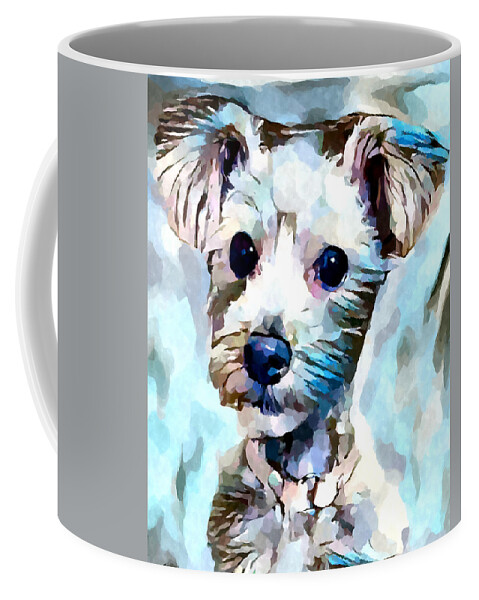 Dog Coffee Mug featuring the painting Schnoodle 3 by Chris Butler