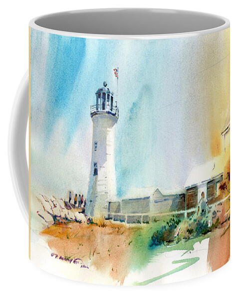 Visco Coffee Mug featuring the painting Scituate Light 2 by P Anthony Visco