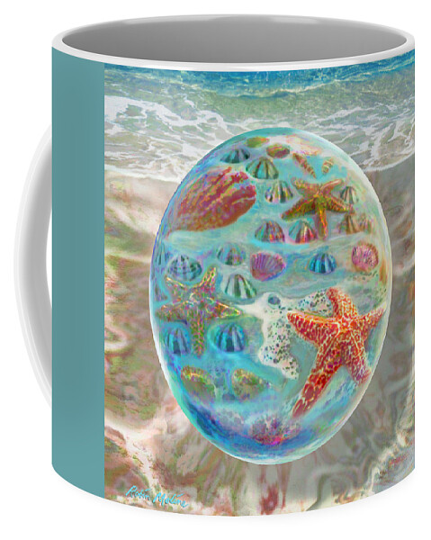 Sea Shells Coffee Mug featuring the digital art Sea of Shells by Robin Moline