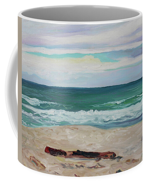 Seabright Coffee Mug featuring the painting Seabright Beach CA by Joseph Demaree