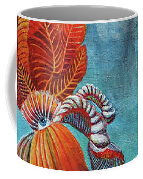 Surrealism Coffee Mug featuring the painting Searching for Solid Ground by Mindy Huntress