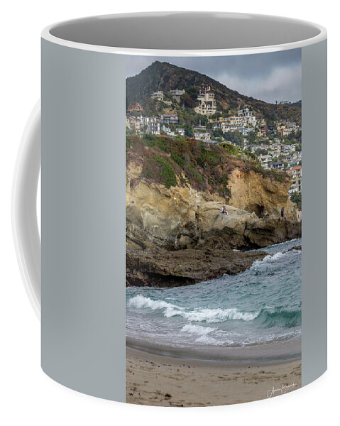 Ocean Coffee Mug featuring the photograph Seas Below the Homes by Aaron Burrows