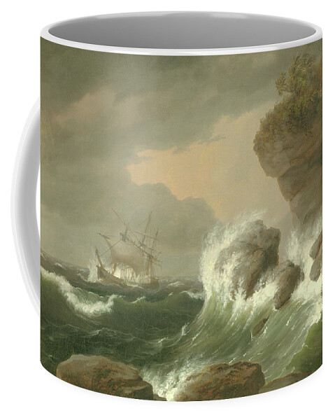 Seascape Coffee Mug featuring the painting Seascape, 1835 by Thomas Birch