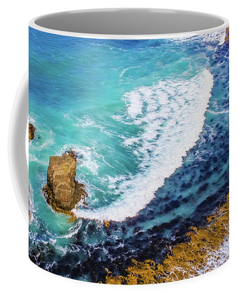 Bay Coffee Mug featuring the photograph Roaring Bay at Nugget Point by Lyl Dil Creations