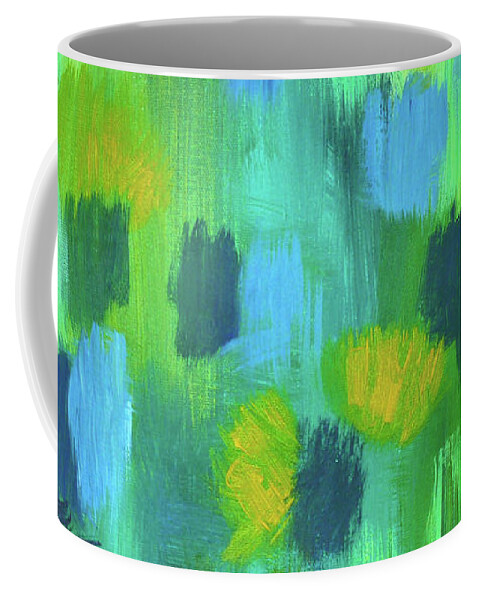 Seedtime Coffee Mug featuring the painting Seedtime Green by Julia Underwood