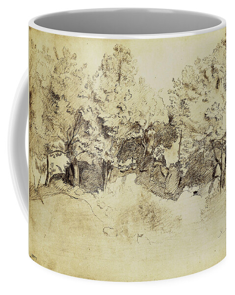 Sepia Coffee Mug featuring the painting Sepia Corot Landscape by Corot