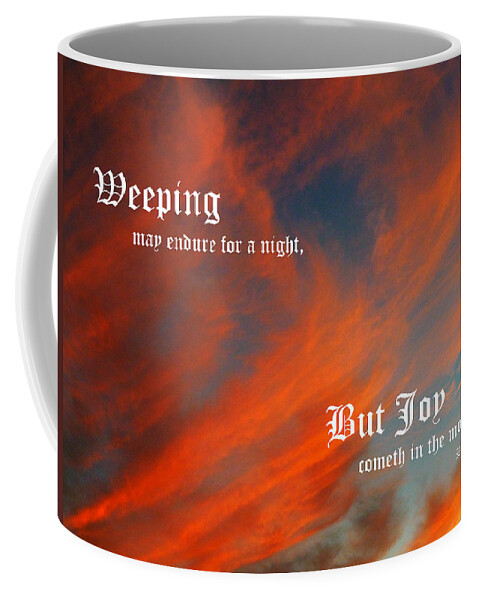 Red Sky Coffee Mug featuring the photograph September Clouds with Psalm 30 vs 5 Ed A by Mike McBrayer