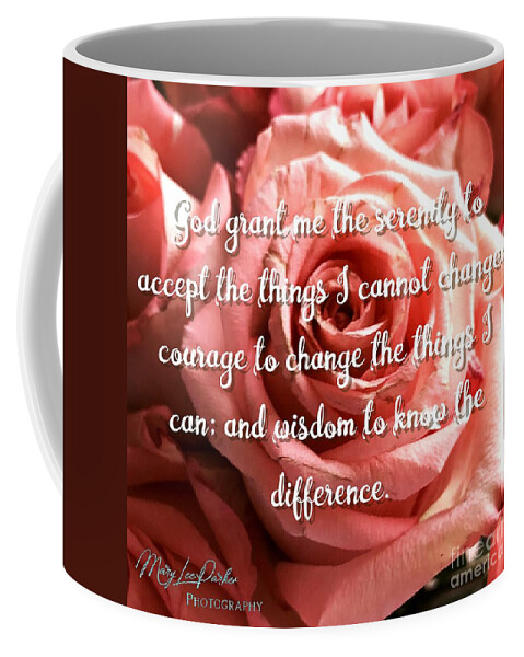 Roses Coffee Mug featuring the mixed media Serenity Prayer II by MaryLee Parker