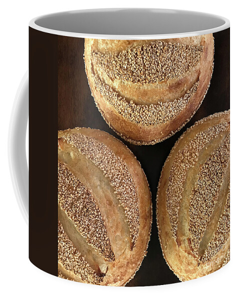Bread Coffee Mug featuring the photograph Sesame Seed Stripes 3 by Amy E Fraser