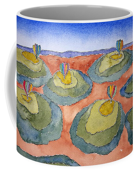 Watercolor Coffee Mug featuring the painting Seven Hill Lore by John Klobucher