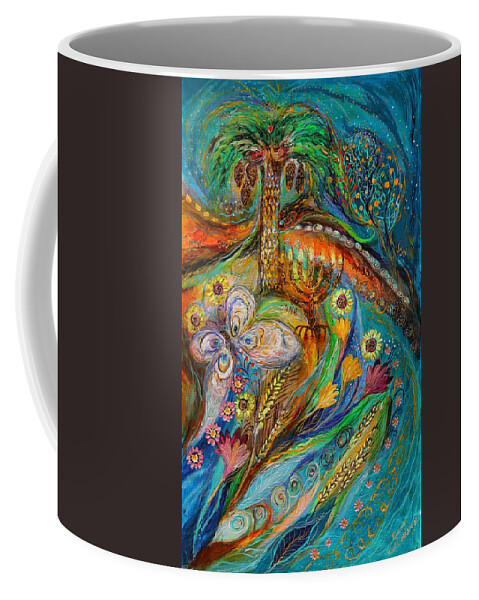 Jewish Art Coffee Mug featuring the painting Seven Spices of Holy Land II by Elena Kotliarker
