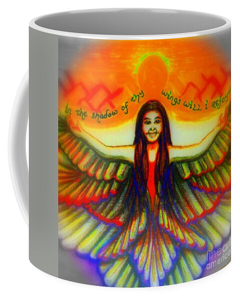 Shadow Of Thy Wings Coffee Mug featuring the painting Shadow of Thy wings by Hidden Mountain