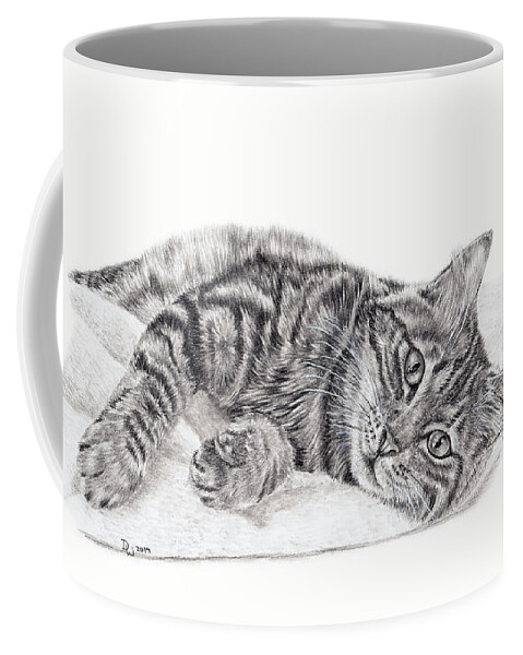 Pencil Coffee Mug featuring the drawing Shadow by Pencil Paws