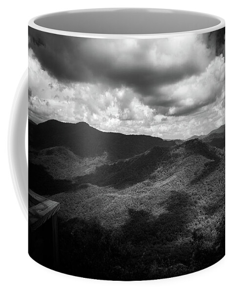 750 Coffee Mug featuring the photograph Shadows From Above In Black and White by Greg and Chrystal Mimbs