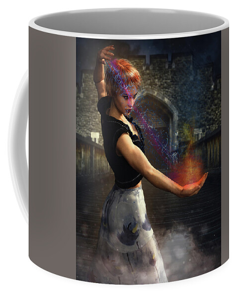 Magic Coffee Mug featuring the digital art She Works Magic by Charlie O'Brien