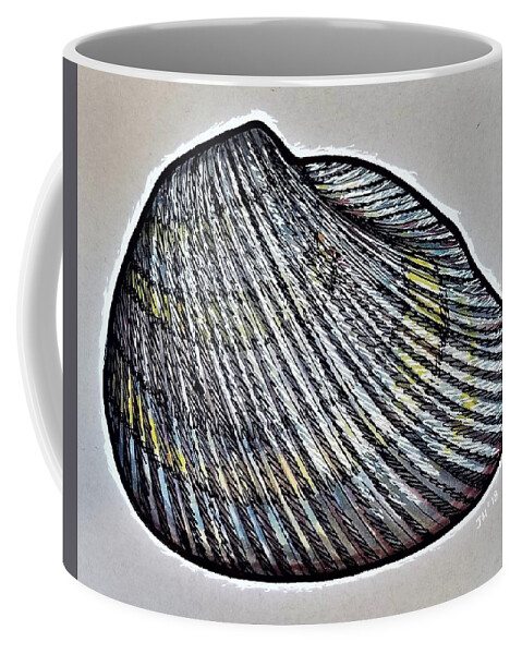 Shell Coffee Mug featuring the drawing Shell Study by Jim Harris