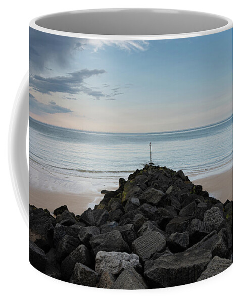 Beach Coffee Mug featuring the photograph Sheringham rocks by Scott Lyons