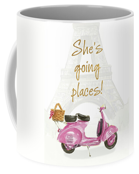 Paris Coffee Mug featuring the painting She's Going Places I by Lanie Loreth