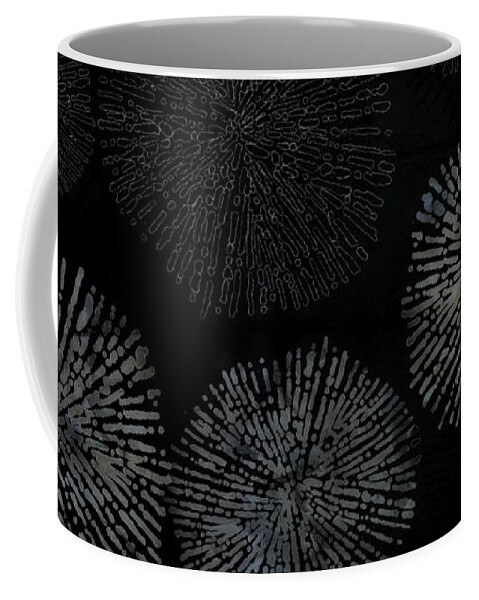 Shibori Coffee Mug featuring the digital art Shibori sea urchin burst pattern by Sand And Chi