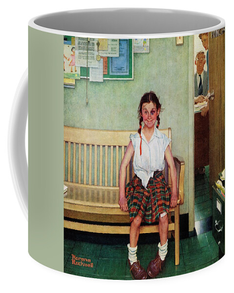 Black Eyes Coffee Mug featuring the painting Shiner by Norman Rockwell