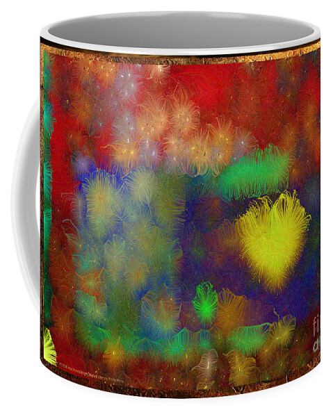 Valentine Coffee Mug featuring the mixed media Shining Heart of the Sun by Aberjhani