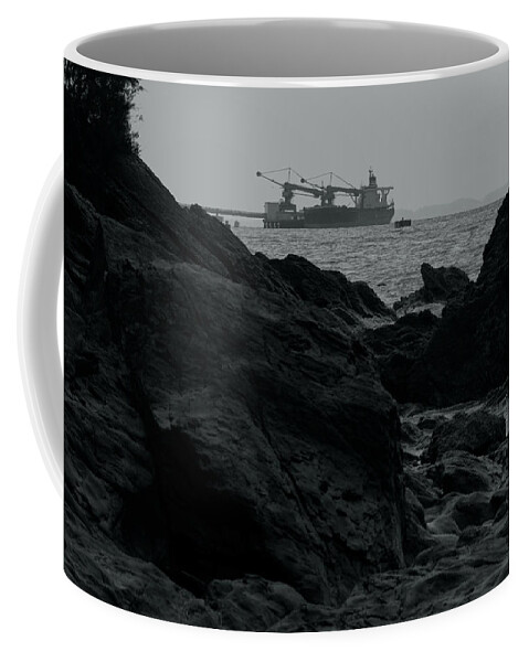 Ship Coffee Mug featuring the photograph Ship in the water by Eric Hafner