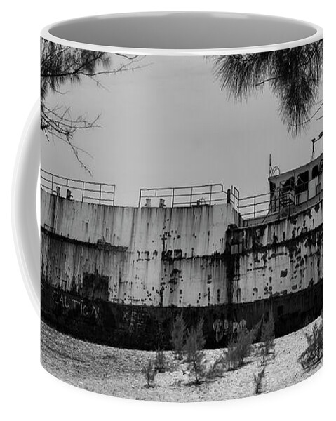 Shipwreck Coffee Mug featuring the photograph Shipwreck Through the Trees by Robert Wilder Jr
