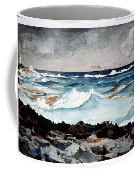 Shore And Surf Coffee Mug featuring the painting Shore and Surf by MotionAge Designs
