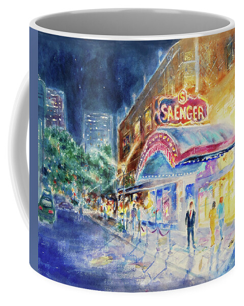 Mobile Coffee Mug featuring the painting Showtime by Jerry Fair