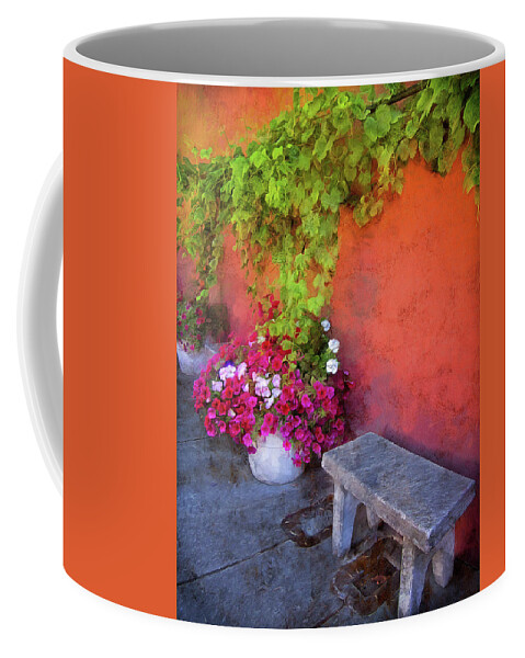 Floral Coffee Mug featuring the photograph Sidewalk Floral In Brownsville by Thom Zehrfeld