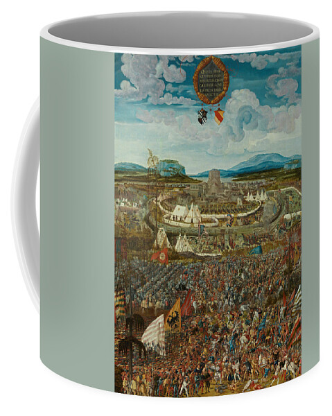16th Century Art Coffee Mug featuring the painting Siege for Battle of Alesia by Melchior Feselen
