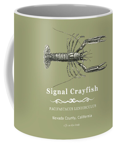 Crayfish Coffee Mug featuring the digital art Signal Crayfish by Lisa Redfern