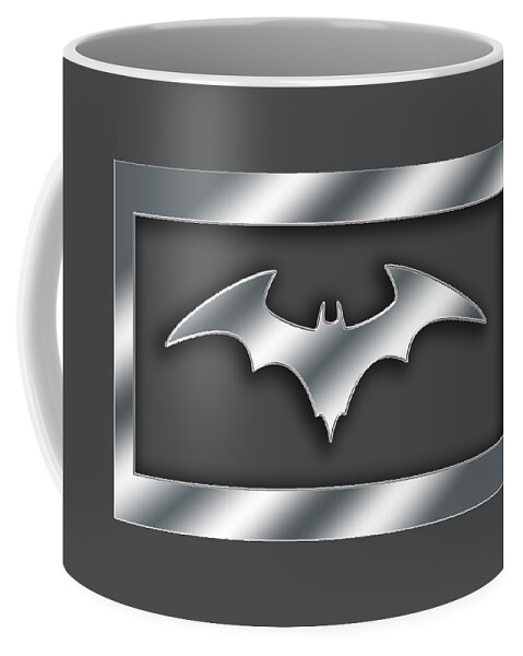 Staley Coffee Mug featuring the digital art Silver Bat Transparent by Chuck Staley