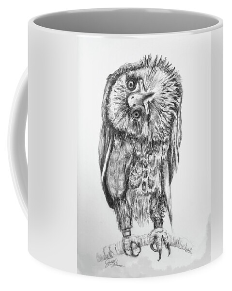 Bald. Eagle Coffee Mug featuring the drawing Simba Looking at You by Cynthia Sorensen