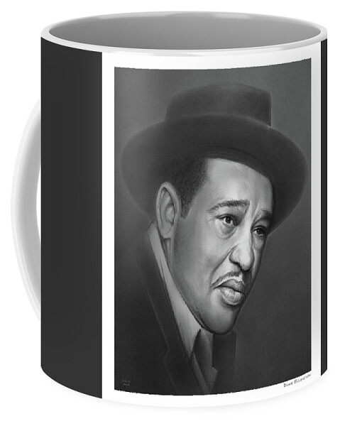 Duke Ellington Coffee Mug featuring the drawing Sir Duke by Greg Joens