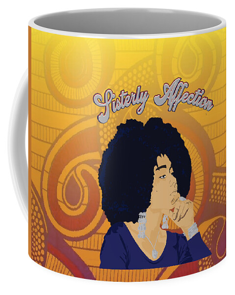  Coffee Mug featuring the digital art Sisterly Affection by Scheme Of Things Graphics