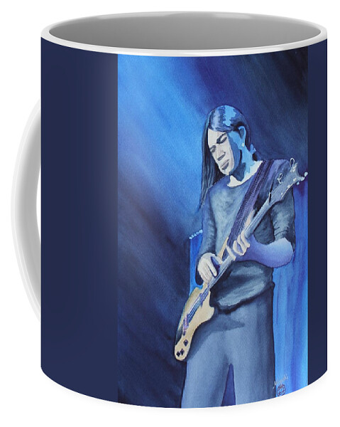 Guitar Coffee Mug featuring the painting Jazz Man by Kelly Miyuki Kimura