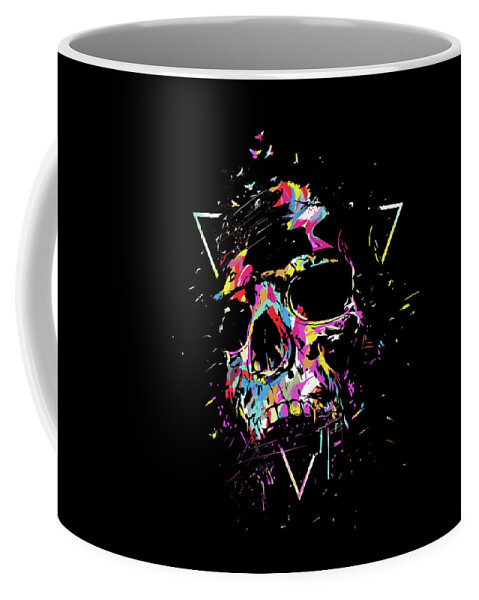 Skull Coffee Mug featuring the mixed media Skull X by Balazs Solti