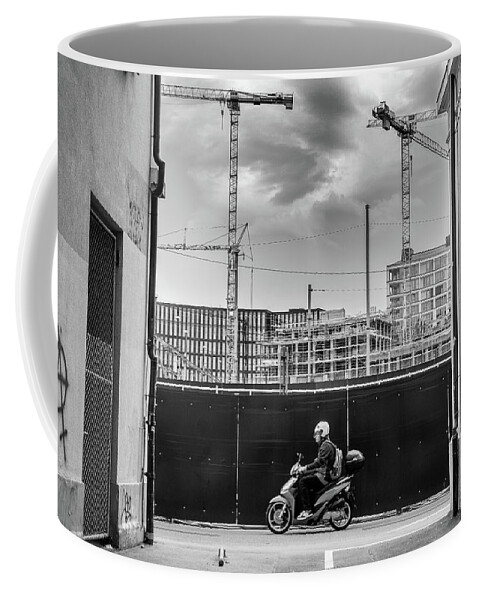 City Coffee Mug featuring the photograph Sky Full of Cranes by Christopher Brown