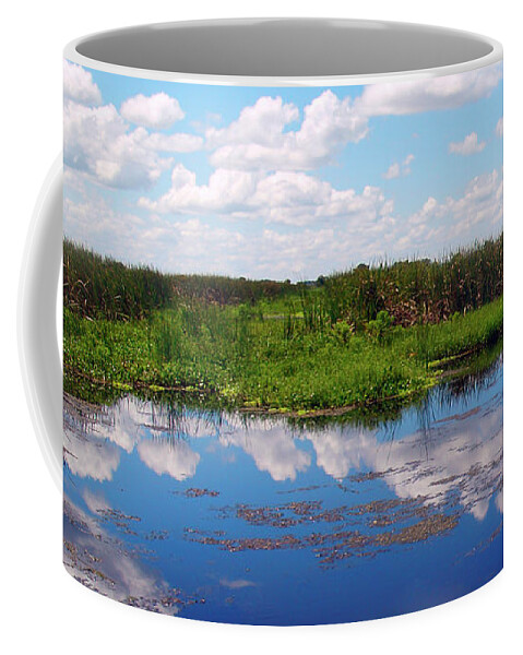 Beautiful Coffee Mug featuring the photograph Skyscape Reflections Blue Cypress Marsh near Vero Beach Florida C6 by Ricardos Creations