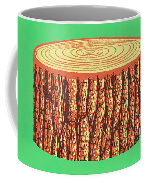 Bark Coffee Mug featuring the drawing Slab of Wood by CSA Images