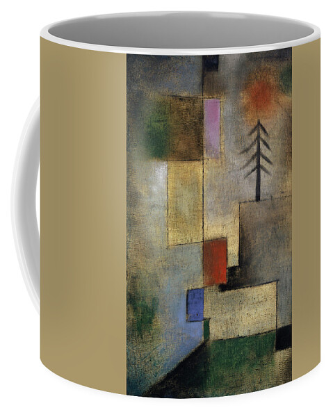 Paul Klee Coffee Mug featuring the painting Small Picture of Fir Trees, 1922 by Paul Klee