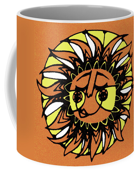 Campy Coffee Mug featuring the drawing Smiling Face in Sun by CSA Images